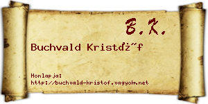 Buchvald Kristóf névjegykártya